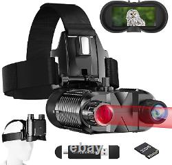 Head-Mounted Night Vision Goggles Hands Free Rechargeable 1312FT Digital Infra