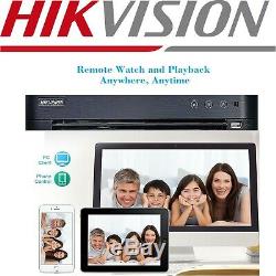 Hikvision CCTV 4K DVR 5MP ColorVu Dome Camera DS-2CE72HFT-F IP67 20M System UK