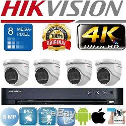 Hikvision Cctv System 4k 8mp Dvr Night Vision Outdoor Dome Camera Full Kit Uhd