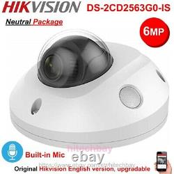 Hikvision DS-2CD2563G0-IS 6MP Dome Camera EXIR H. 265+ WDR PoE Network P2P 4mm