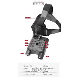 Hunting Night Vision Goggles Head Mounted Binoculars 8X Zoom Infrared 850nm CAM