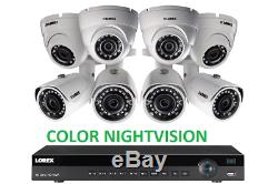 LOREX 3TB DIGITAL POE IP NVR Security Camera System Night Vision 8 HD Cameras 2K