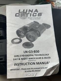 Luna Optics Digital G3 Day Nightvision Binocular Rangefinder 6-36x50mm LN-G3-B50