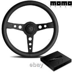 Momo Prototipo Black Edition 350mm Premium Leather Steering Wheel. NEW