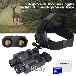 NV8000 Night Vision Goggles Binoculars Digital IR Head Mounted Hunting with 32GB