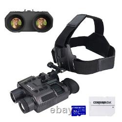 NV8000 Night Vision Goggles Binoculars Digital IR Head Mounted Hunting with 32GB