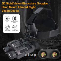 NV8000 Night Vision Goggles Binoculars Digital IR Head Mounted Hunting with 32GB