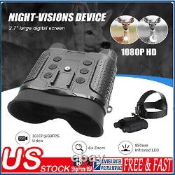 NV8160 8X ZOOM Night Vision Goggle 1080P HD infrared Helmet IR NV Binocular 500m