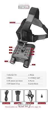 NV8160 Night Vision Goggles Binoculars Digital IR Head Mounted Hunting Sight 32G
