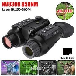 NV8300 1080P Digital Night Vision Goggle Binocular Zoom 32GB IR 850nm NVG Helmet