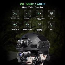 NVG20 Helmet Night Vision Monocular Wide View 40° 940nm IR WIFI Digital Starligh