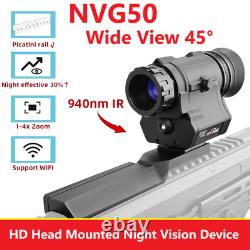 NVG50 2.5k helmet digital night vision 45°goggles scope WIFI 940nm IR monocular
