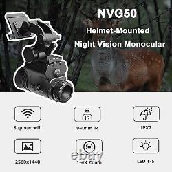 NVG50 2.5k helmet digital night vision 45°goggles scope WIFI 940nm IR monocular
