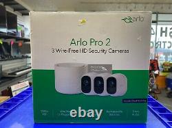 New Arlo Pro 2 Security Cameras System Bundle Indoor/Outdoor HD 1080p 3 Camera