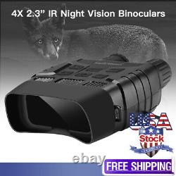 Night Vision Binoculars 300 Yards Digital IR Telescope 4X Zoom Optics with 2.3