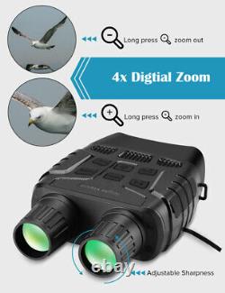 Night Vision Binoculars 300 Yards Digital IR Telescope 4X Zoom Optics with 2.3