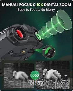 Night Vision Goggles, 4K Infrared Digital Binoculars, 4000mAH Night-Vision 10X Dig