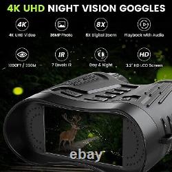 Night Vision Goggles 4K Night Vision Binoculars for Adults, 3.2'' Large Screen