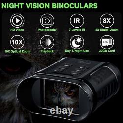 Night Vision Goggles 5W Upgraded HD IR Binoculars 8X Digital Zoom