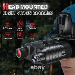Night Vision Goggles Binoculars 1080P Digital Head Helmet Mounted Rechargeable