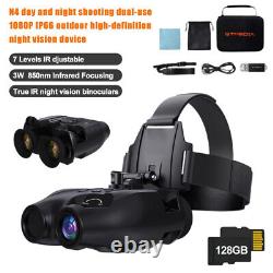 Night Vision Goggles Binoculars Digital IR Head Mounted Hunting Rechargeable