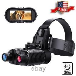 Night Vision Goggles Binoculars HD Digital IR Head Mounted Hunting Rechargeable