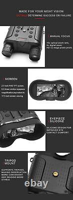 Night Vision Goggles Binoculars HD Digital IR Head Mounted Hunting Rechargeable