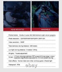 Night Vision Goggles Binoculars HD Digital IR Head Mounted Hunting Rechargeable