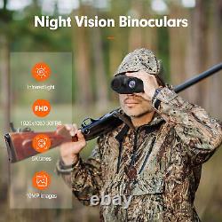 Night Vision Goggles Binoculars HD Digital IR Head Mounted Hunting Rechargeable