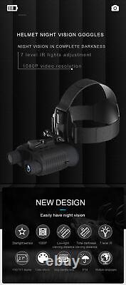 Night Vision Goggles Binoculars HD Digital IR Head Mounted Hunting Rechargeable