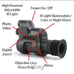 Night Vision Monocular Rifle Scope NV710S 1x Optical 3.5x Digital Zoom + Reticle