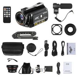 ORDRO AC3 4K WiFi Digital Video Camera Camcorder DV 30X+Lens +Microphone+Holder