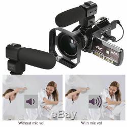 ORDRO AC3 4K WiFi Digital Video Camera Camcorder DV + Lens + Microphone + Holder