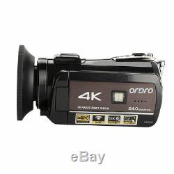 ORDRO AC3 4K WiFi Digital Video Camera Camcorder DV + Lens + Microphone + Holder