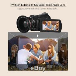 ORDRO AC3 4K WiFi Digital Video Camera Camcorder with Lens+Microphone+Hood F1E2