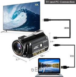 Ordro AC3 4K Camcorder HD Digital Video Camera 1080P 60FPS Infrared Night Vision