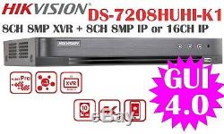 Original Hikvision DS-7208HUHI-K1 8CH HD XVR/DVR 8MPTVI/5MPAHD/4MPCVI H. 265PRO