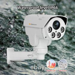 PTZ 5MP POE Audio Security IP Camera Home CCTV Outdoor 4x Zoom IR Night Vision
