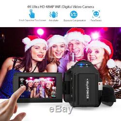 Professional 4K 1080P Ultra HD 48MP 16X ZOOM Digital Video Camera Camcorder IR