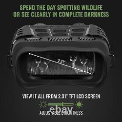 Real Night Vision LCD Goggles Binoculars Digital Recording + Sd + Case, Hunting