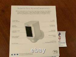 Ring Security Surveillance Camera Spotlight Cam Solar Wireless Battery HD White