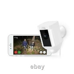 Ring Spot Light Cam Wired Outdoor Rectangle Security Camera in White