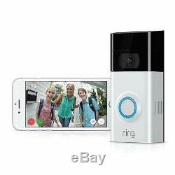 Ring Video Doorbell 2 1080HD Video Night Vision Works with Alexa Satin Nickel