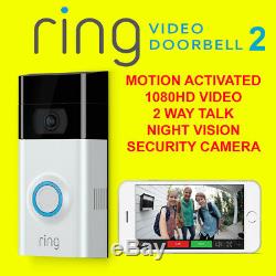 Ring Video Doorbell 2 Motion Activated 1080HD Video 2-Way Talk Night Vision Cam