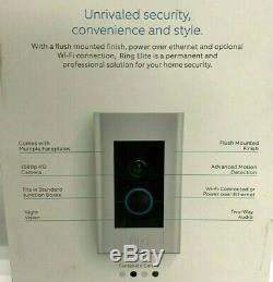 Ring Video Doorbell Elite 1080HD Power Over Ethernet, 8VR1E7-0EN0