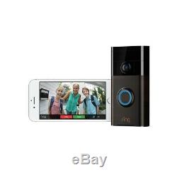 Ring Wireless Video Doorbell Motion Sensor Loud Alarm iOS Android App 2 Way Talk