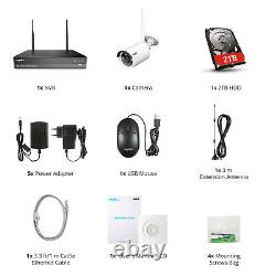 SANNCE 8CH 1080P FHD Outdoor Wireless Wifi CCTV NVR Security AI Camera System IR