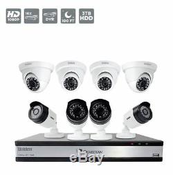 Security Camera System 16 Channel 8 Cam 1080p 3TB HD KIT Night Vision Outdoor US