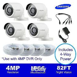 Set of 4, Wisenet SDC-89440BFN Camera (4MP DVR Only) SDH-C85100BFN, with Power Sup