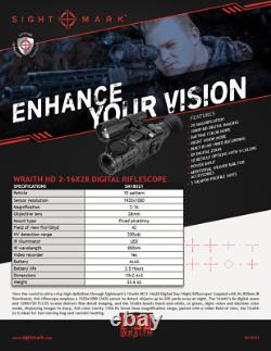 Sightmark Wraith 2-16×28 Digital Riflescope